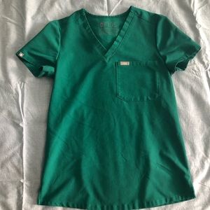 Hunter Green Figs Scrubs Catarina 1-Pocket Top